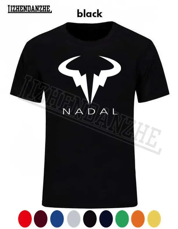 

NEW Men T Shirt Nadal Wimbledon Rafael Nadal Logo Black Round Neck Tee Shirt Cool T-Shirts Tops Brand Tshirt, high quality