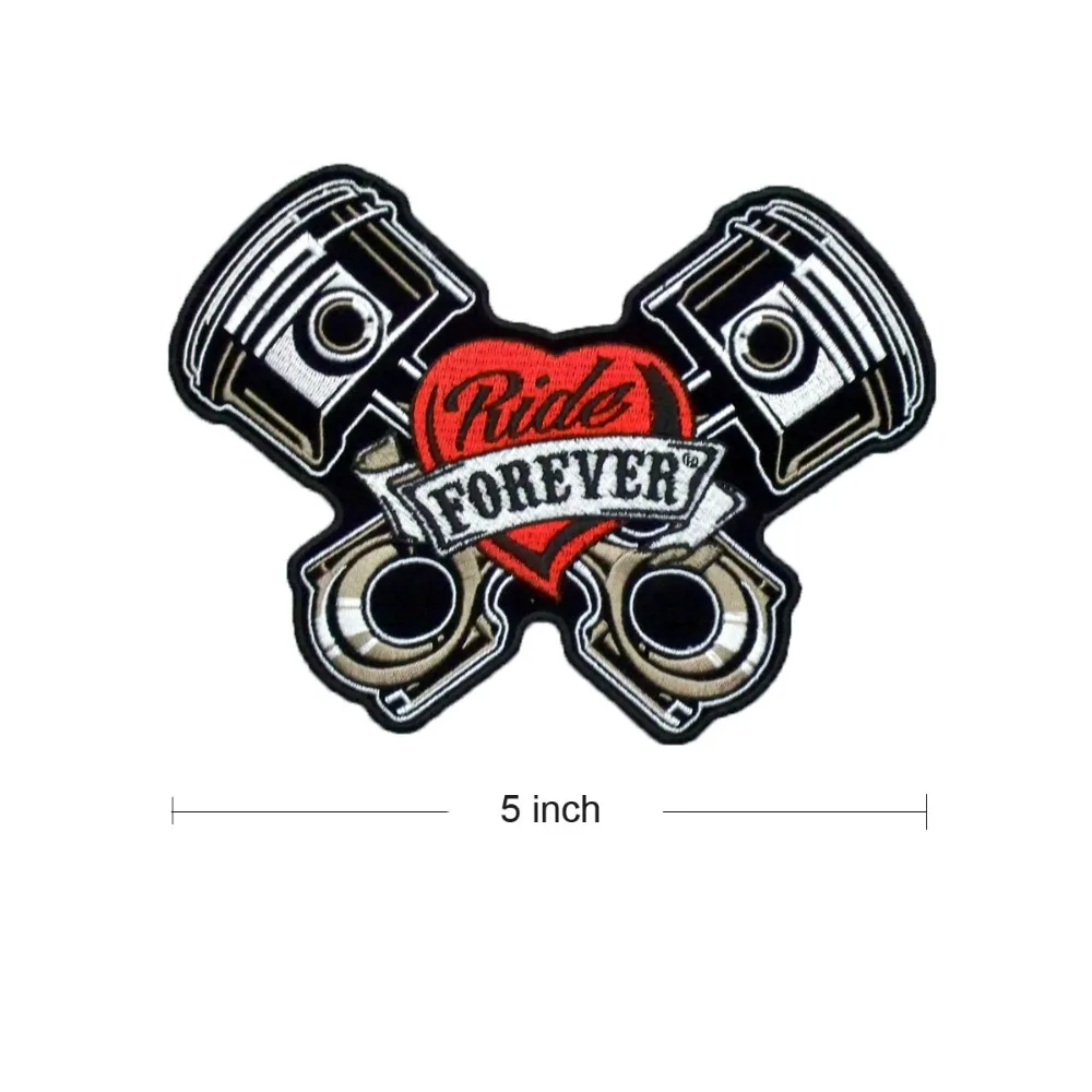 Нашивка для мотоцикла Ride forever piston передняя вышивка наклейки на одежду бесплатная