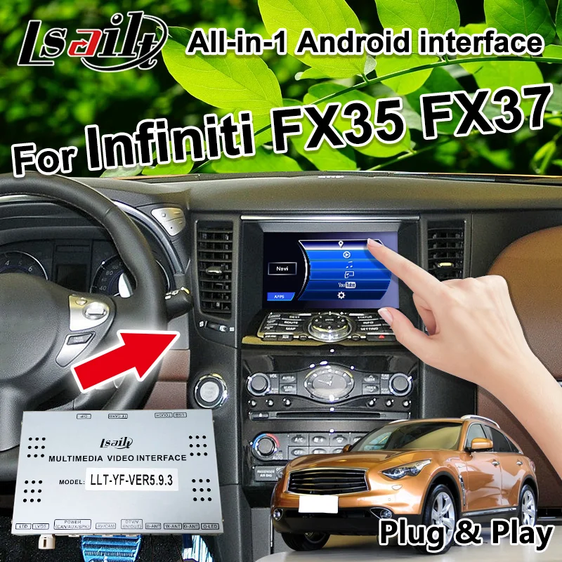 Android Автомобильный gps навигатор LVDS видео интерфейс для Infiniti FX 35 FX37 FX50 Поддержка автоматического воспроизведения и Android Авто по Lsailt