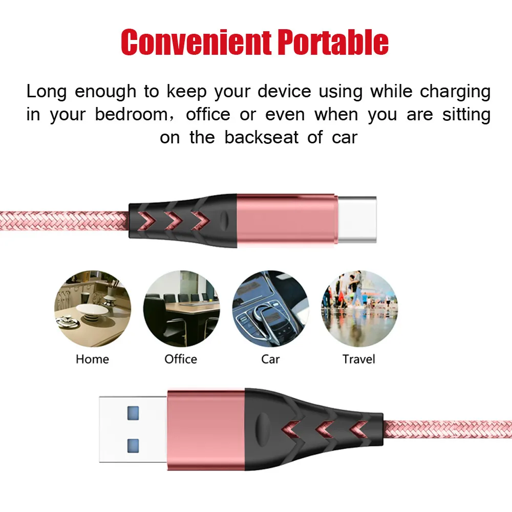 Мини usb кабель C Тип USB кабель рыбий хвост Плетеный прочный кабель данных Быстрая зарядка foreo подходит для huawei samsung