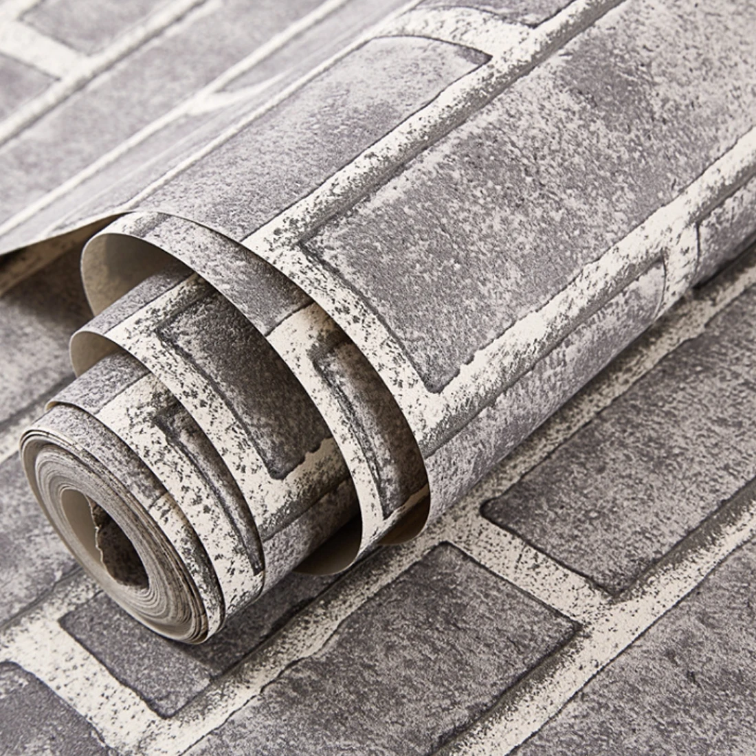 

Self-Adhesion Wallpaper 3D Simulation Brick Grain Pattern Stickers Decal Wall Paper Roll - Grey Brick/Red Brick