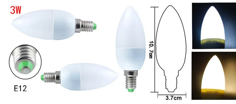 6 шт./лот светодиодный лампы E14 E12 B15 E27 B22 SMD2835 110 V-220 V светодиодный Свеча светильник 3 Вт 5 Вт 8 Вт Светодиодный Люстра белый/теплый белый светодиодный светильник