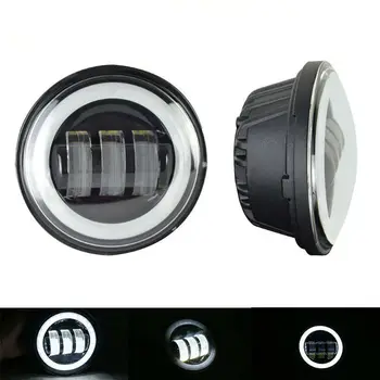 

LED Fog Lights Pair 4Inch 30W Round Offroad Fog LampsFor Jeep Wrangler JK TJ LJ Grand Cherokee Dodge Charger Magrum