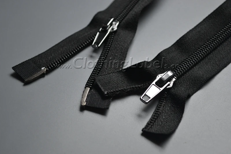 custom clothing zippers, black color, double head zippers with zinc