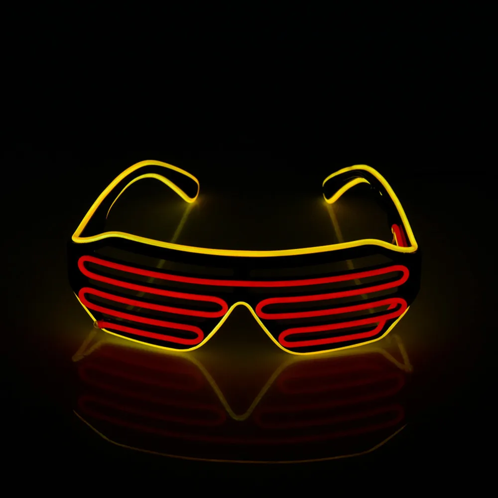 Двухцветные жалюзи режимы Flash EL Flash очки светящееся освещение цветные яркие светящиеся очки для диджея классические карнавальные танцевальные Вечерние