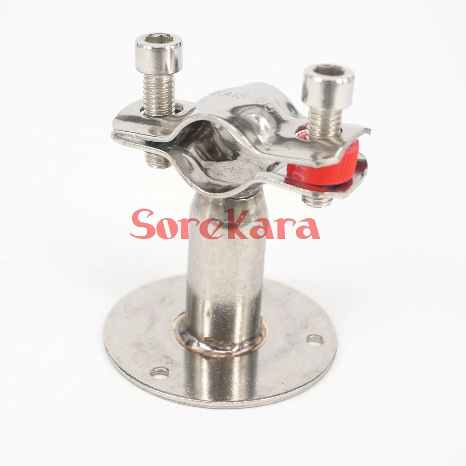 38mm SS Pipe Clamp Clip Support bracket with base plate Pole Length 100mm