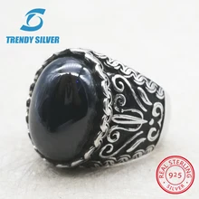 Серебро 925 ювелирные изделия мужские кольца мужские аксессуары бирюзовый драгоценный камень натуральный черный оникс Красный Агат модное серебристое TCR405