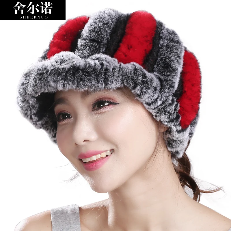 Европейская и американская мода прекрасный бобер, кролик меховая шапка меховая шляпа с пустым верхом шапка с козырьком модель Хан женская осень зима день b