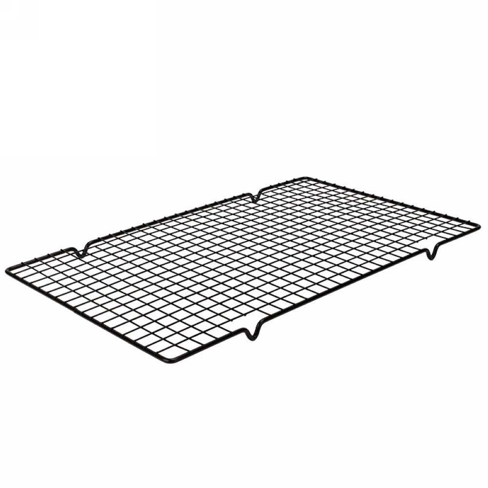 Высокое качество черная прямоугольная сетка антипригарные пироги и торты охлаждающая стойка для бисквитного печенья сушки кухонные принадлежности для выпечки 25*40 см