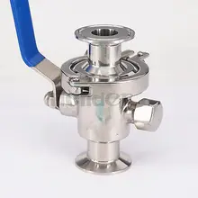 " 25 мм SUS304 из нержавеющей стали санитарный 1,5" три зажима сбивающий шаровой клапан для домашнего пивоварения молочного продукта