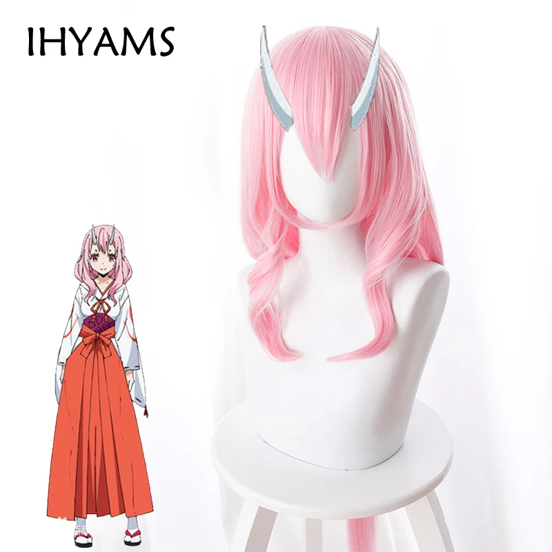 

Tensei shitara Slime Datta Ken Cosplay Wigs Shuna Wig 80cm Pink Long Synthetic Hair + Wig Cap