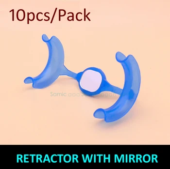 

10pcs DENTAL MOUTH CHEEK LIP RETRACTOR WITH MIRROR BOW-SHAPPED TEETH WHITENING