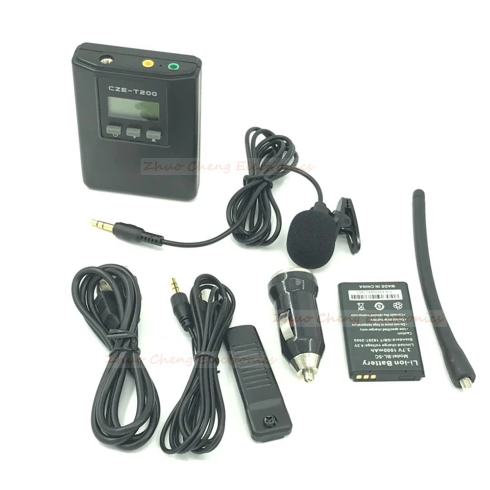 

New FMUSER CZH-T200 0.2w Portable FM Transmitter radio broadcast Stereo/Mono Power adjustable For Tourism Driving School Meeting
