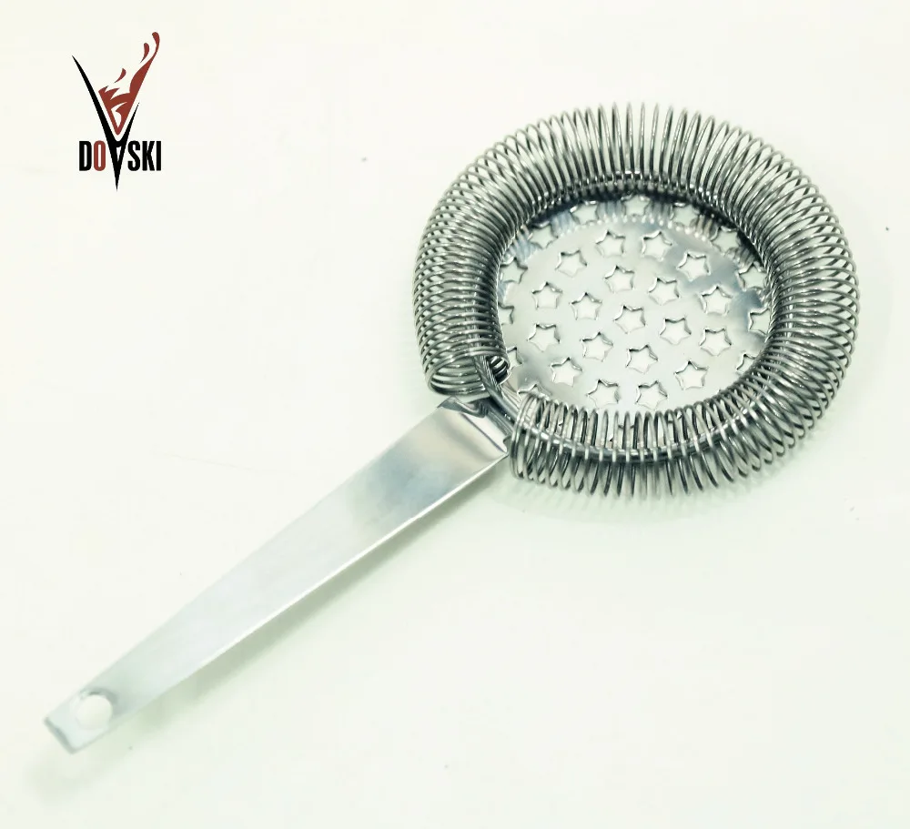 GLENES Cocktail Strainer, Stainless Steel Silver Bar Strainer
