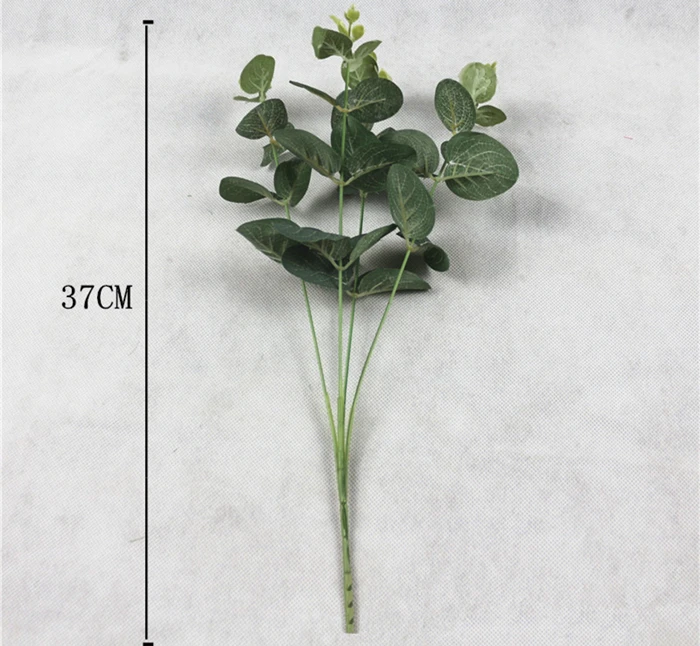 YO CHO Зеленые искусственные растения 4 вилки 37 см большие листья эвкалипта для домашнего декора свадебные настенные материалы Декоративные искусственные растения