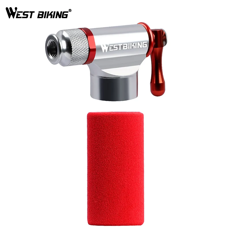 

WEST BIKING CO2 Bike Pump Inflator Head Aluminum Alloy Portable Emergency Schrader & Presta Cycling Mini Pump Bicycle Pump