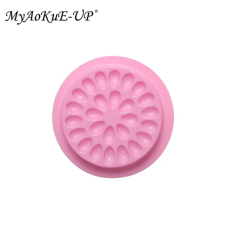 100pcs pink Одноразовый пластиковый держатель для ресниц в виде цветка, клеевой поддон для наращивания ресниц, инструменты для макияжа - Цвет: 100pcs pink