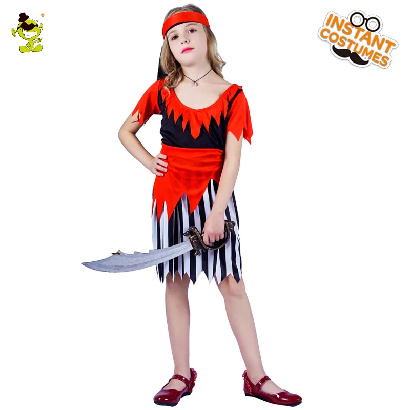 Милый пиратский костюм для девочек, костюмы пиратов на Хэллоуин, детский подарок на Рождество, Хэллоуин, костюмы для девочек