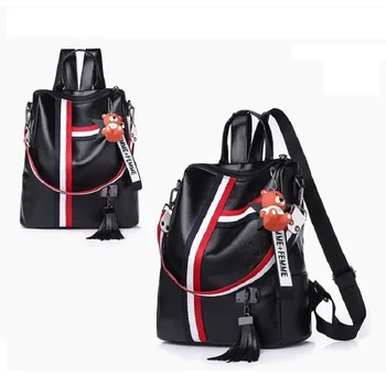

New Backpacks Woman 2019 Leather Backpack Female Solid Color Bookbag Mochila Gift Backbag Backpack Schoolbag For Girls