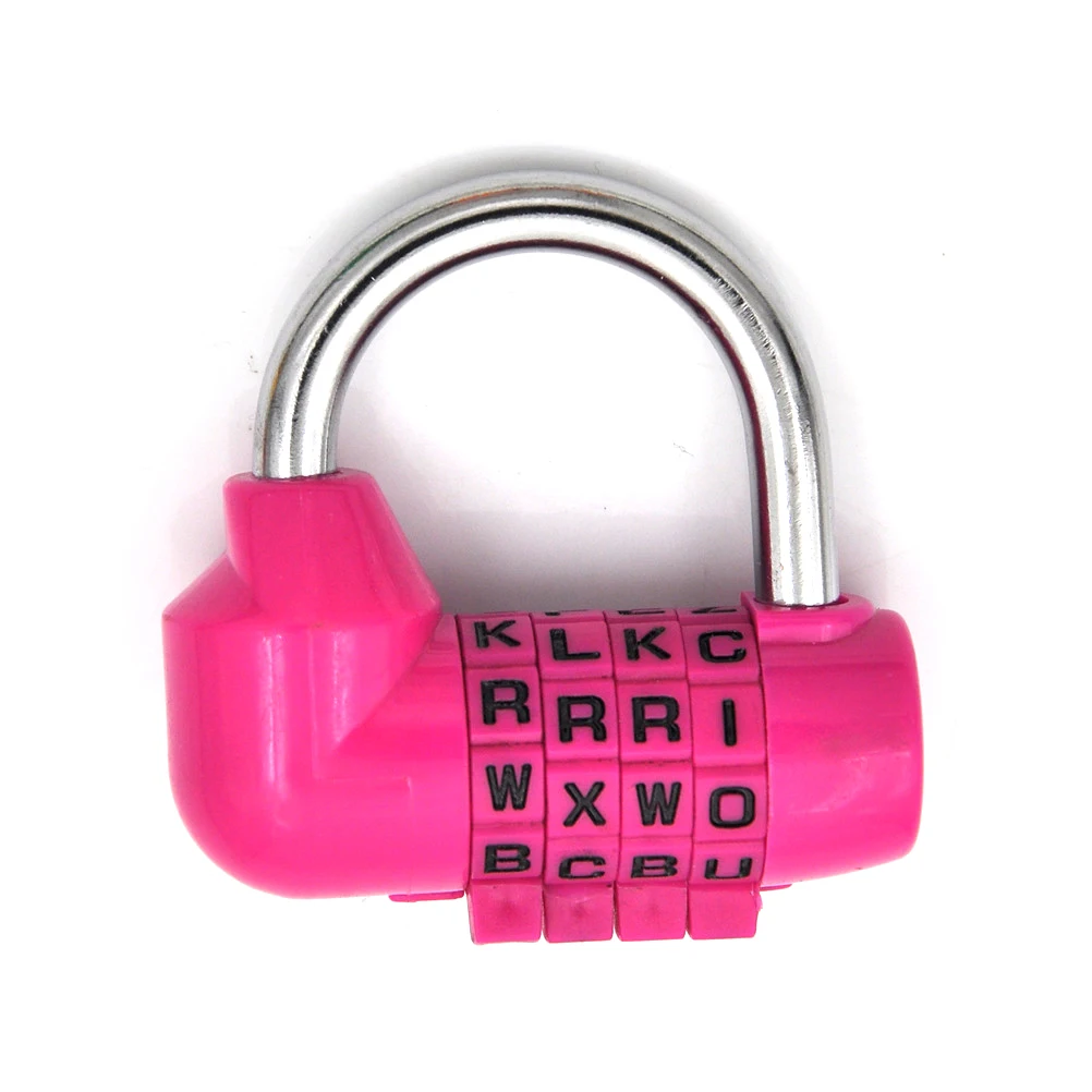 1 шт. красочные 4 набора цифр буквы сочетание путешествия кодовый защитный замок дневник пароль навесной замок для багажа - Цвет: PK