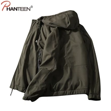 Phanteen Army Tactical Jacket Men Softshell Waterproof Camouflage Military Jacket Male Camo Clothes Spring Hoodie Jacket Coat