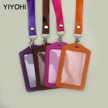 YIYOHI Name Credit Card Holders Women Men PU Bank Card Neck Strap Card Bus ID holders candy colors Identity badge with lanyard 2 YIYOHI Name Credit Card Holders Women Men PU Bank Card Neck Strap Card Bus ID holders candy colors Identity badge with lanyard 2