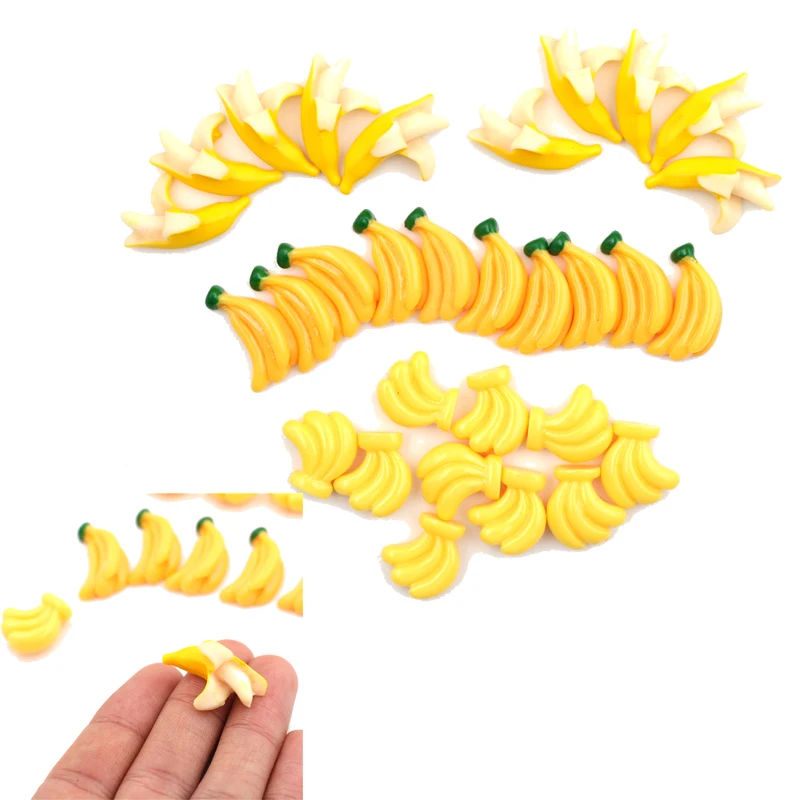 5Pcs Kawaii DIY Embellishment Accessories Resin Artificial Fake Miniature Food Fruit Banana Play DollHouse Toy Decorative Craft