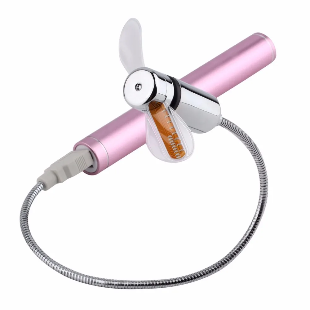 

Durable USB Mini Flexible Time LED Clock Fan with LED Light - Cool Gadget Keep cool and Time Display For PC Laptop