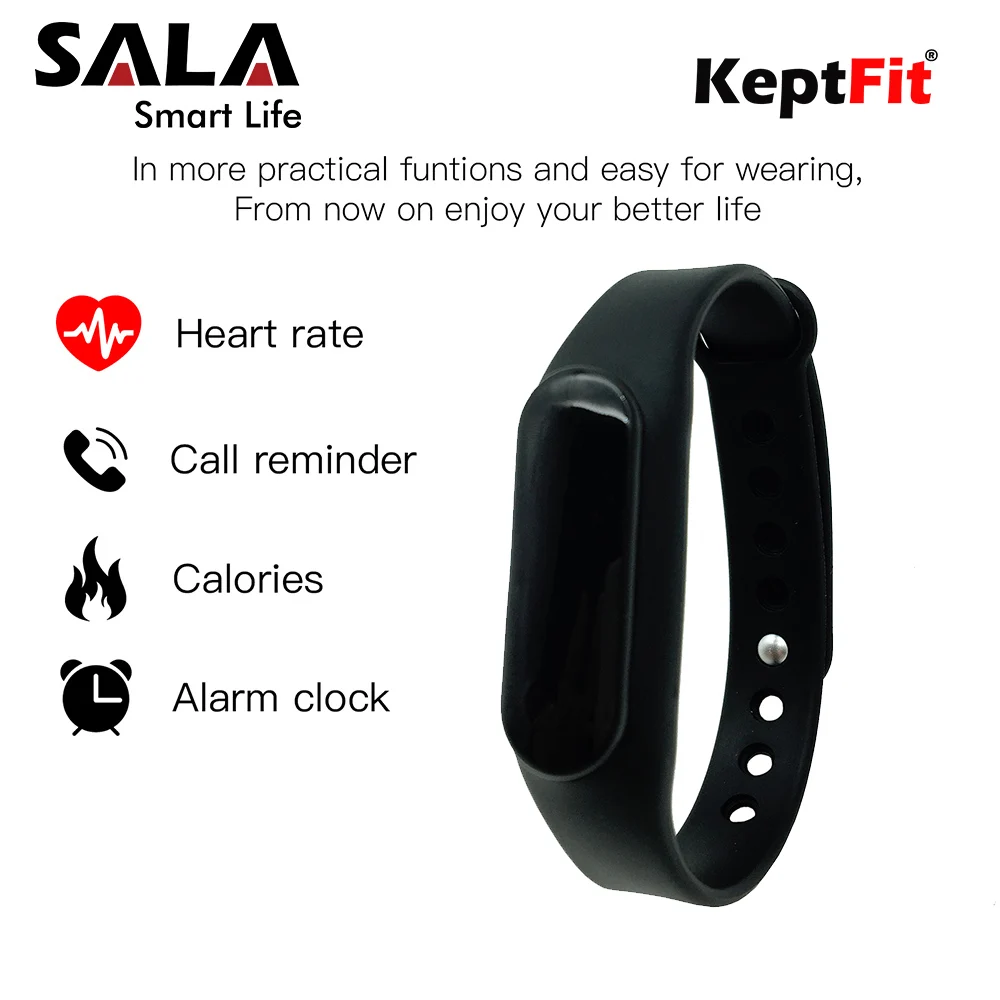 Смарт браслет Keptfit для фитнеса часы OLED монитор сердечного ритма IP57