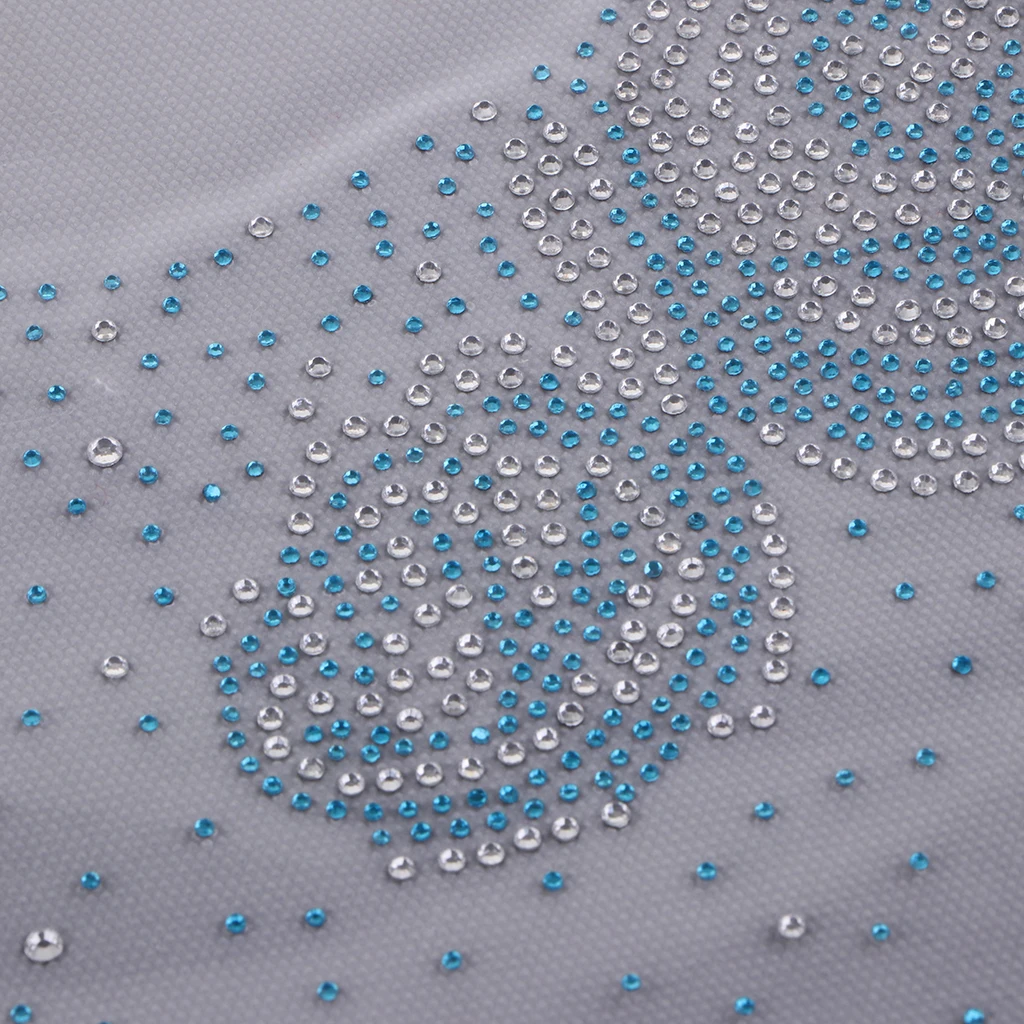 Floral Neckline Collar Trim Rhinestones Iron on Hot Fix Motif Heat Press Applique Patch