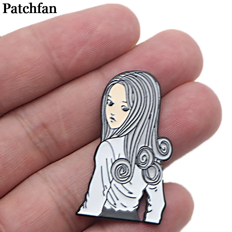 Patchfan японский ужас Junji Ito Uzumaki цинковый галстук булавки броши для рюкзака, одежды для мужчин и женщин Декоративные значки медаль A2065