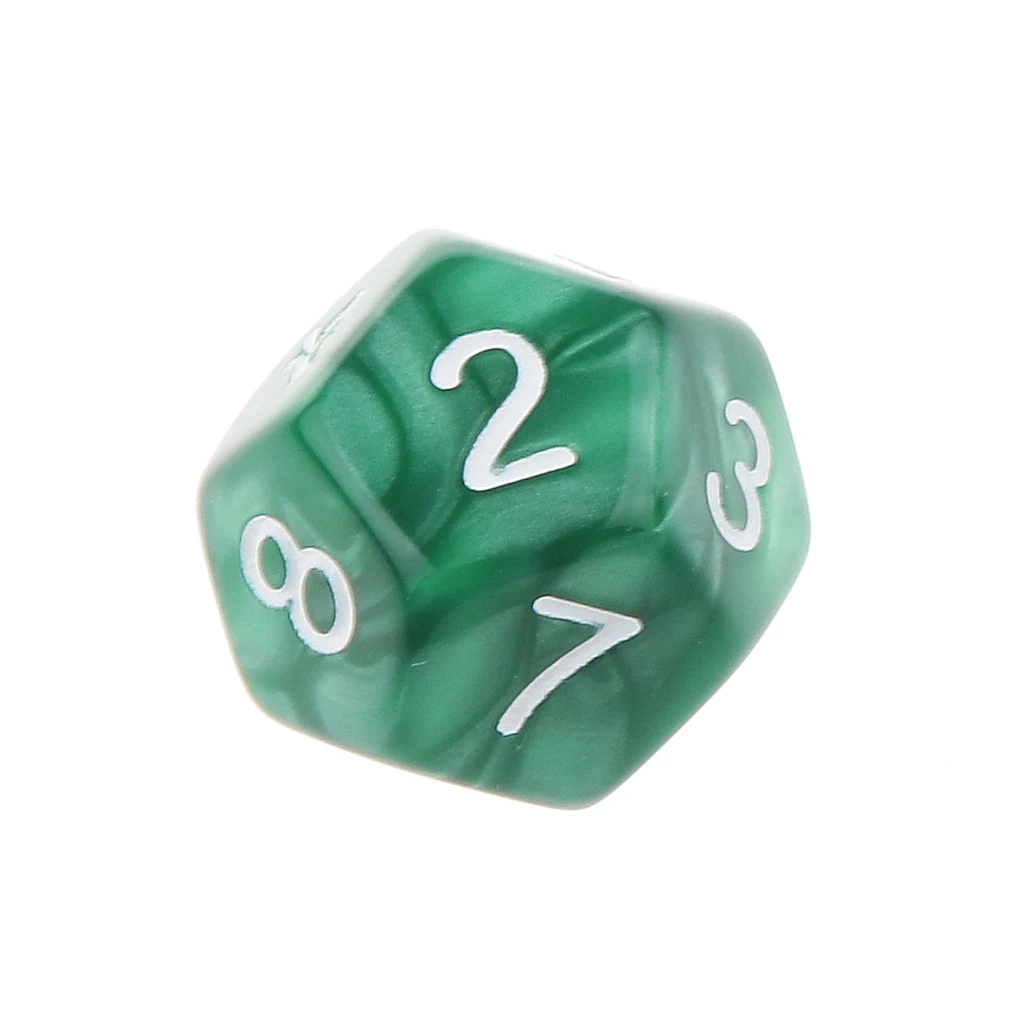 Разноцветные 12 сторонние игральные кости D6 D10 D12 10 шт. Акриловые Игральные кубики D
