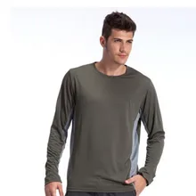 Футболки мужские быстросохнущие с длинным рукавом круглый воротник сухой подходят кемпинг и походные футболки