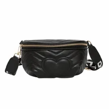 Wave Waist Pack for Women Fashion Pattern Leather Fanny Fashion Packs with Heat Shape Girls Female Chest Bag Money Belt Bags