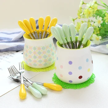 

6pcs/set Cute Cartoon Vegetable Fruit Picks Cake Dessert Forks Picks Stainless Steel Forks Set