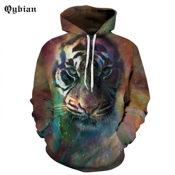 

Qybian Fashion Brand Men 2017 Autumn Mens Hoodies Sweatshirts Tiger 3d Printed Casual Male Hooded The High Quality Free Shipping