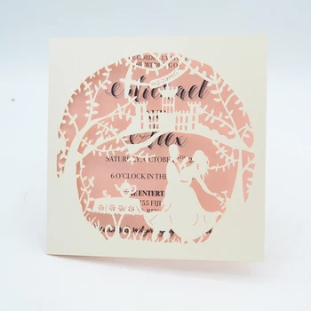 

Chinese wholesale party supplies laser cut paper card wedding invitation
