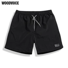Повседневные Мужские дышащие шорты, мужские пляжные шорты с эластичной резинкой на талии, мужские быстросохнущие шорты до колен для бега, мужские шорты