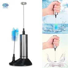 Электрический блендер для яиц, фритюрница из нержавеющей стали, катушка для капучино, чайное устройство для пены с щеткой