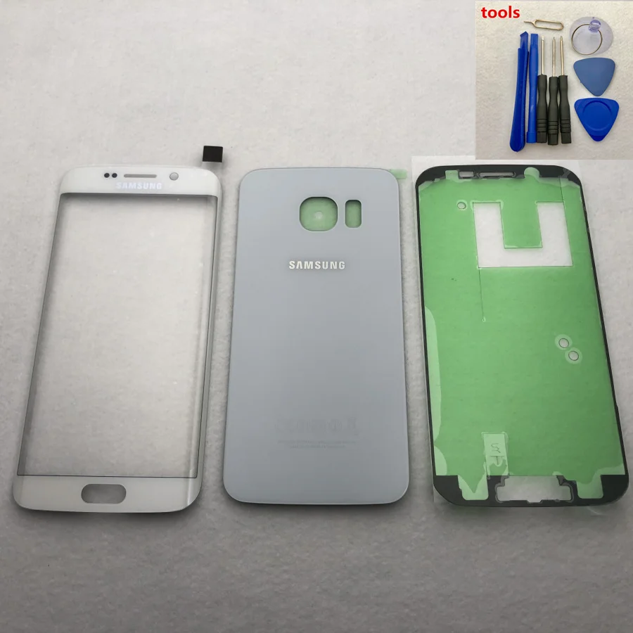 Крышка батарейного отсека для Samsung Galaxy S6 Edge G925 G925F G925P G925T заднее стекло + Переднее