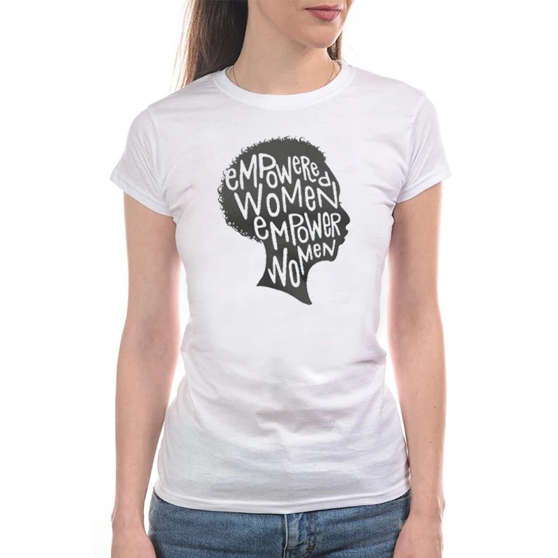 

SexeMara Mpowered Woman Shirt Women Empowerment Powerful Women Quotes Feminist Art Afro TShirt Inspirational Tee Gift for Stron