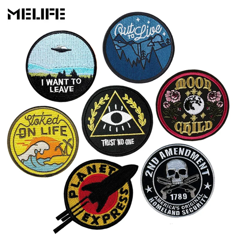 

Souvenir Embroidery patch Travel Clothing Bag Label Tag Applique Personality Military Tactical badges For Gift patches badge