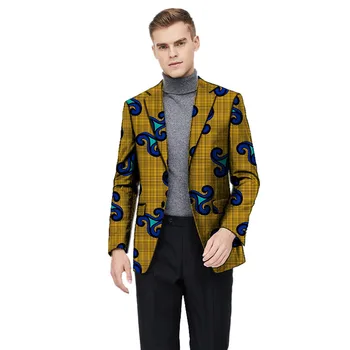 

African clothing men's print blazers Ankara fashion suit jackets customized for wedding wear casual male blazer jacket