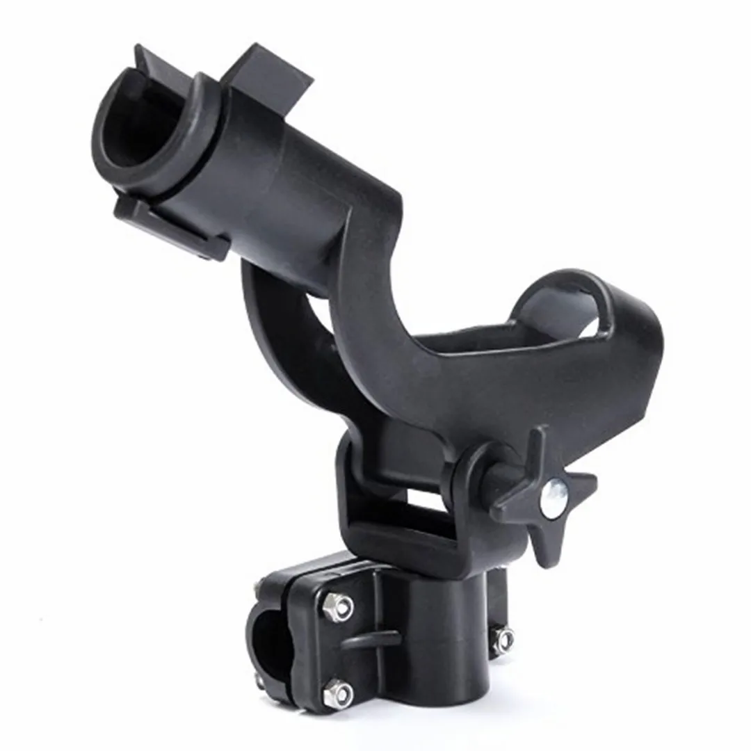 Adjustable Side Rail Mount Boat Raft Fishing Pole Rod Stand Holder Rest Black Fishing Tackle Accessories