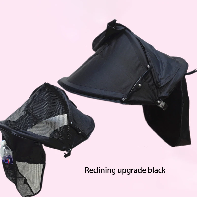 Baby Stroller Accessories Carriage Sun Shade Kids Stroller Sunshade Cover Prams Windproof Hood Canopy Cover Stroller Sun Visor - Цвет: Black B