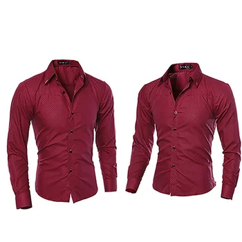 

Men Fashion Dark Striped Business Slim Fit Long Sleeve Casual Shirt