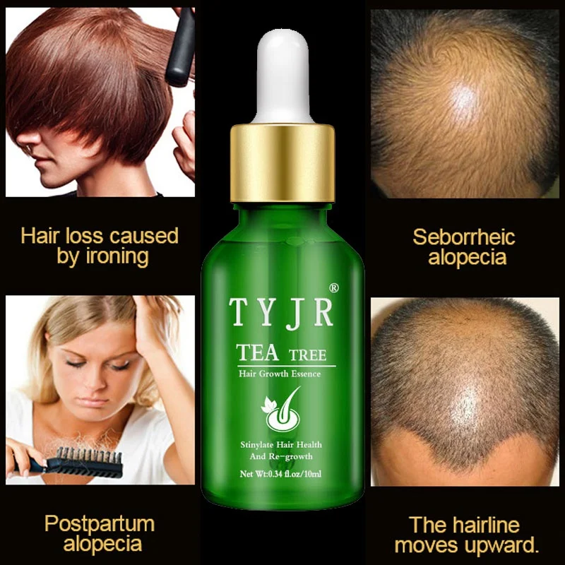 Чайное дерево натуральный эссенция для роста волос питательная кожа головы ускоренная рост волос сыворотка против выпадения волос уход за волосами