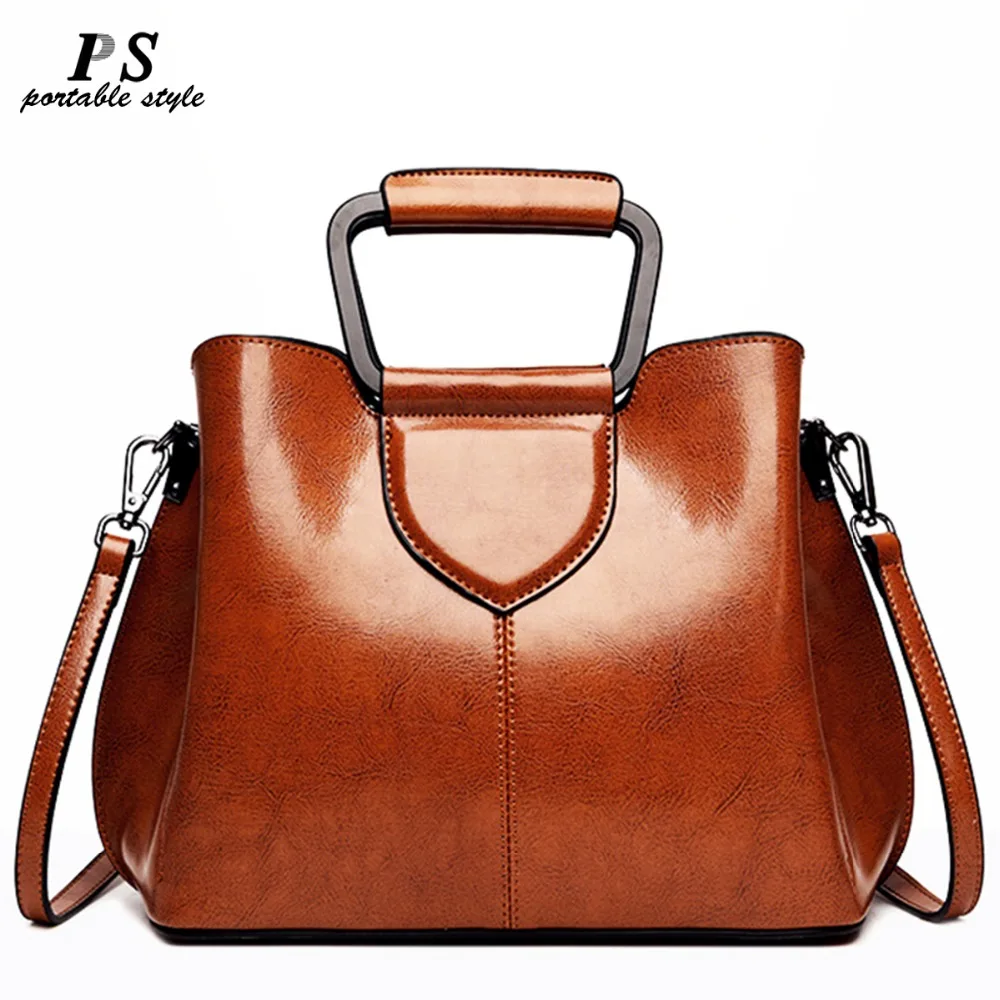 

100% High Quality Casual Vintage Handbags Women's Genuine Leather Shoulder Bag Retro Real Leather Hand bag Woman Brown Messenger
