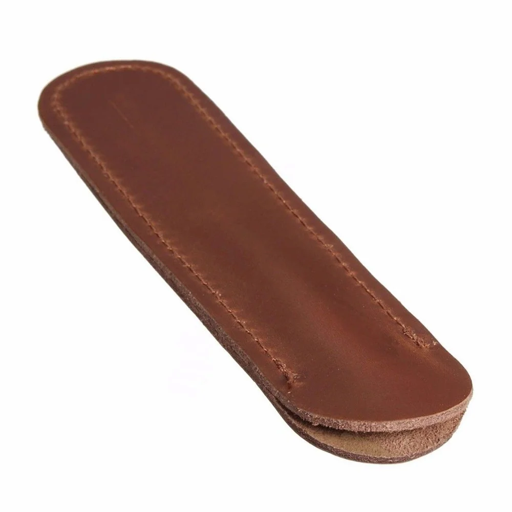 Brown Antique Handmade Leather Fountain Pen Bag Single Pen Holder