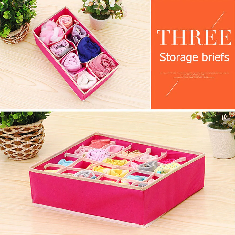 4Pcs Foldable Storage Boxes Underwear Divider Drawer Lidded Closet Organizer Interior Organizador For Ties Socks Shorts Bra J16